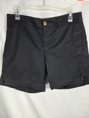 Old Navy Everyday Short Black Cotton Blend Shorts 2 Pockets Side Slit Size 8